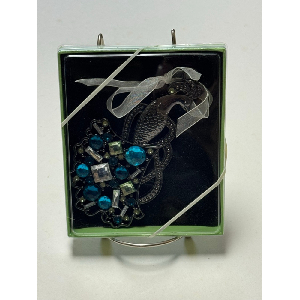 Metal & Rhinestones peacock Sentiment Ornament - Christmas